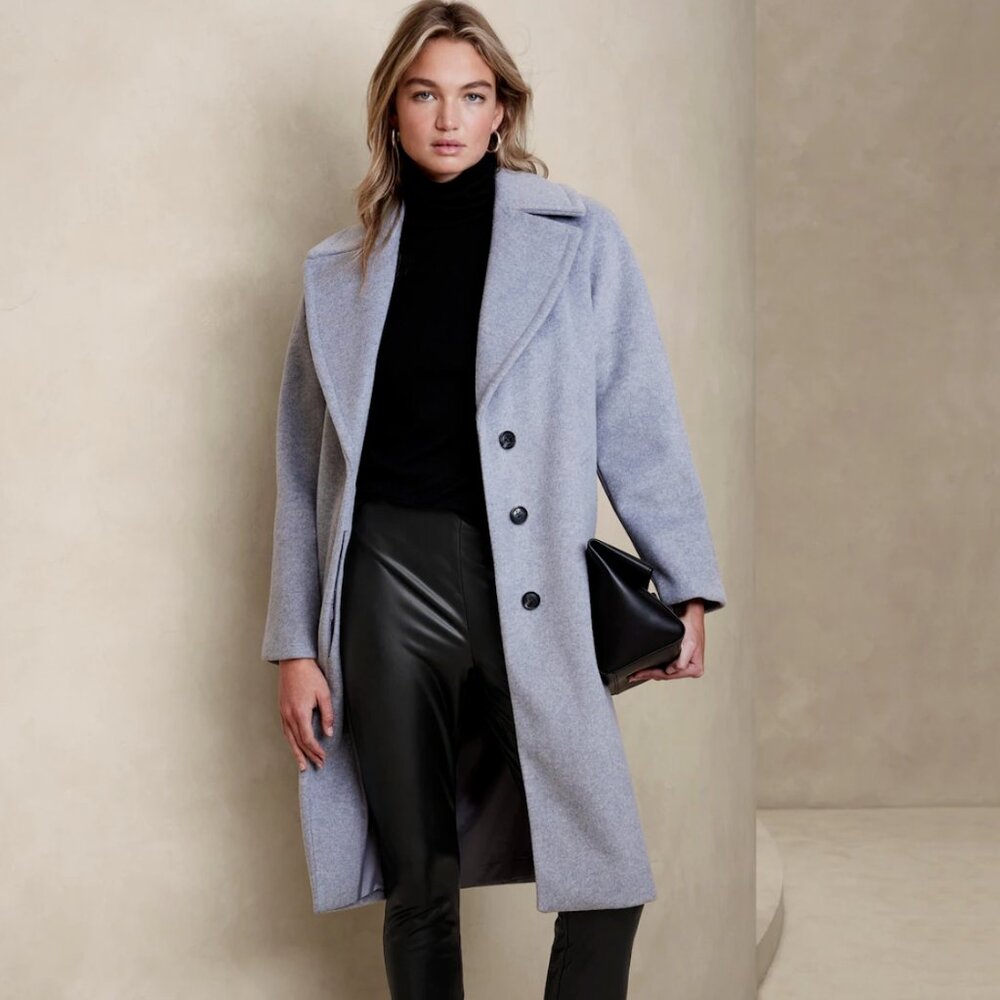 NEW Heather Grey Banana Republic Factory Coat